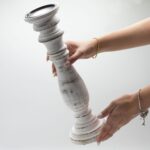 Classic Candle Stand - Whitewash - 37x10cm - Large - Image 3
