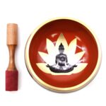 Lrg Buddha Singing Bowl Set- Black/Orange 14cm - Image 2