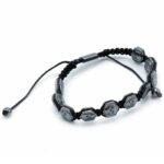 Magnetic Hematite Shamballa Bracelet -  Hexagon Skulls - Image 2