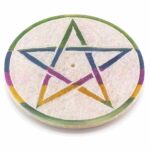 Soapstone Disc Incense Holder 8cm - Pentagon - Image 2