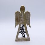 Mango Wood Angel - Whitewash with Iron Decor Cut Out - Image 3