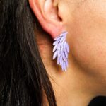 Lavender - Vintage Glass - Angel Wings - Earrings - Image 6