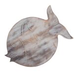Albasia Wood Fish Stand - Whitewash - Image 5