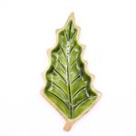 Lost in the Forrest -  Enamel Leaf Wooden Bowl - 33x17cm