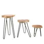 Set of 3 Gamell Wood Plant Stands - Whitewash - Image 3