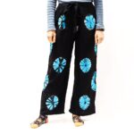 Japanese Style Lounge Pants - Black & Blue - L