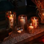 Natural Floral Glass - Straight Candle Holder -  Pino - (10x9cm) - Image 6