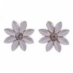 Pearl - Vintage Glass - Flowers - Earrings