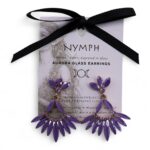 Lavender - Vintage Glass - Long Drop - Earrings - Image 3
