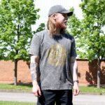 XLarge Stone Washed Teashirt - Hamsa - Dark Grey - Image 3