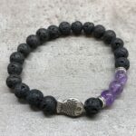 Lava Stone Bracelet - Fish Amethyst - Image 2