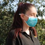 Reusable Fashion Face Covering - Blue Butterfly  (Adult) - Image 2
