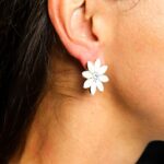 Pearl - Vintage Glass - Flowers - Earrings - Image 2