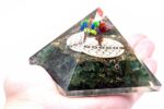 Orgonite Pyramid - Green Acewnturine nd Flower of Life - 70 mm - Image 2