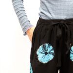 Japanese Style Lounge Pants - Black & Blue - L - Image 3