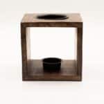 Large Square Mango Wood Oil Burner- Buddha Face - Image 4