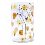 Natural Floral Glass - Tall Vase Candle Holder - Rose - (19x11cm) - Image 8