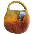 Water Felted Bee Bag - One Handle with Magnet  - Sunrise Orange - Image 3