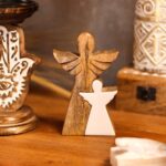 Mango Wood Angel in Angel - White Enamel - Image 5