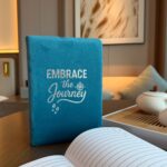 Light Blue Velvet Notebook - 80 pages - Embrace The Journey - Image 3