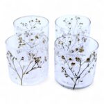 Natural Floral Glass - Straight Candle Holder - Margarita  - (8x8cm) - Image 3