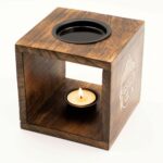 Large Square Mango Wood Oil Burner- Buddha Face - Image 3