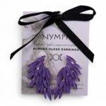 Lavender - Vintage Glass - Angel Wings - Earrings