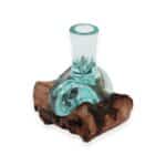 Molton Glass Small Flower Vase on Wood - Image 2