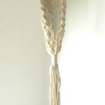 Macrame Pot Holder - Long With Ratten Hoop - Image 4