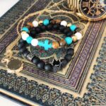 Bronze Skull / Blood Stone - Gemstone Bracelet - Image 3