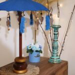 Bali Home Decor Parasol - Cotton - Turquoise- 40cm - Image 5
