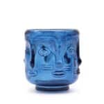 Set of 2 Buddha Faces Candle Jar - Royal Blue