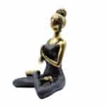 Yoga Lady Figure -  Bronze & Black 24cm - Image 2