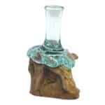 Molton Glass Small Flower Vase on Wood - Image 4