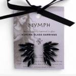 Jet Black - Vintage Glass - Faries - Earrings - Image 4
