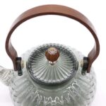 Glass Infuser Teapot - Charcoal Ribbed Pearl - 950ml - Image 2