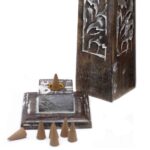 Tapered Incense Tower Washed Des2 - Mango Wood - Image 3