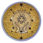 Triple Leg Enameled Offering Plate - Hands & Sun - Image 2