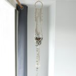 Macrame Pot Holder - Long With Ratten Hoop - Image 2