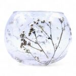 Natural Floral Glass - Bowl Candle Holder - Margarita - (8x10cm) - Image 2