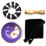 Yin & Yang Singing Bowl Set- White/Purple 10.7cm - Image 7
