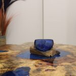 Molton Glass Mini Blue Bowl on Wood - Image 7