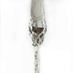 Macrame Pot Holder - Long With Ratten Hoop - Image 6