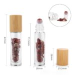Gemstone Essential Oil Roller Bottle - Red Jasper  - Wooden Cap + Gemstone Roller Tip for 5ml Bottle - Red Jasper - Image 3