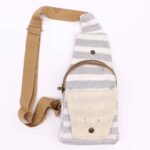 Body Cross Bag Natural Cotton - Grey & White - Image 2