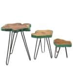 Set of 3 Gamell Wood Plant Stands - Greenwash - Image 6