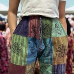 Nomad Sari - Mushroom Pants - Block Print Designs -Green Tones (105x127cm) S/M - Image 6