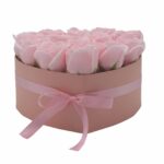 Soap Flower Gift Bouquet - 13 Pink Roses - Heart - Image 4
