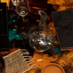 Molten Glass Mini Decanter on Wood 20cm