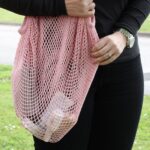 Pure Cotton Mesh Bag - Black - Image 3